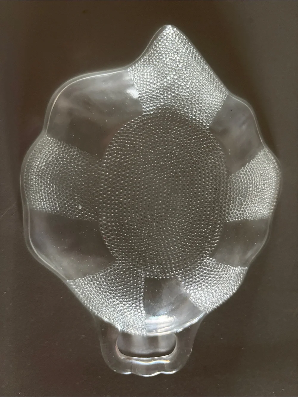 This is a vintage Jeannette Glass Co. Dewdrop pattern glass dish
